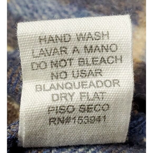 Timing Wool Blend Flannel Shirt Large Brown Blue Plaid Grunge Hipster Festival - Picture 4 of 8